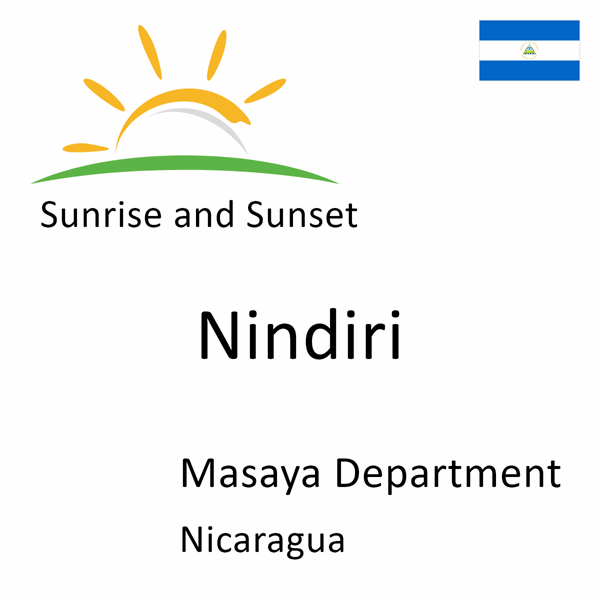 Sunrise and sunset times for Nindiri, Masaya Department, Nicaragua