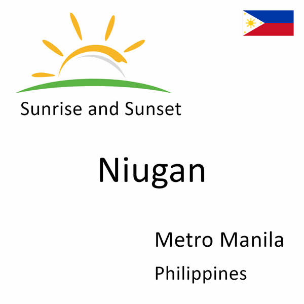 Sunrise and sunset times for Niugan, Metro Manila, Philippines
