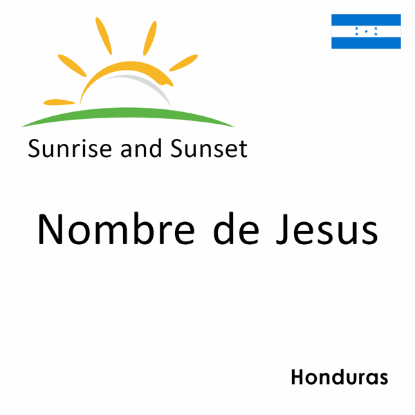 Sunrise and sunset times for Nombre de Jesus, Honduras