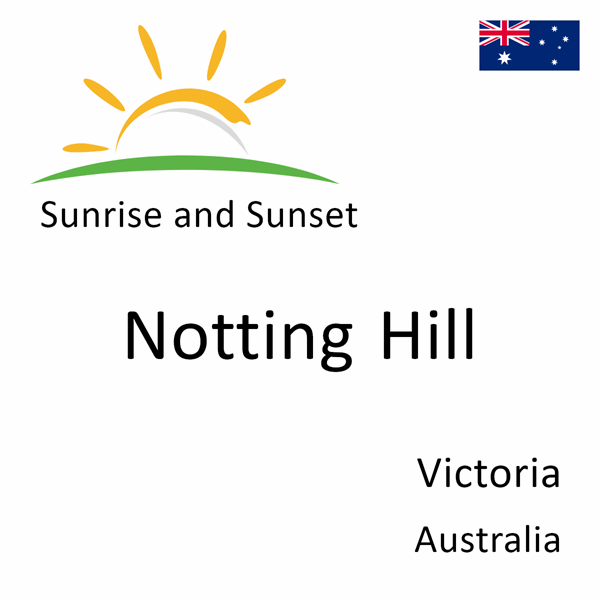 Sunrise and sunset times for Notting Hill, Victoria, Australia