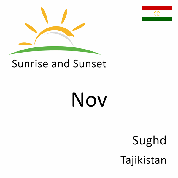 Sunrise and sunset times for Nov, Sughd, Tajikistan