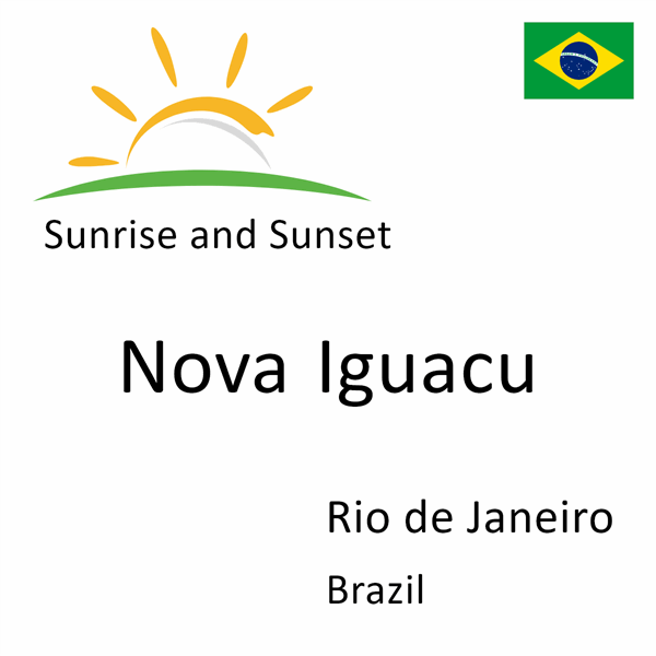 Sunrise and sunset times for Nova Iguacu, Rio de Janeiro, Brazil