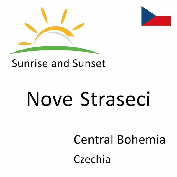 Sunrise and sunset times for Nove Straseci, Central Bohemia, Czechia