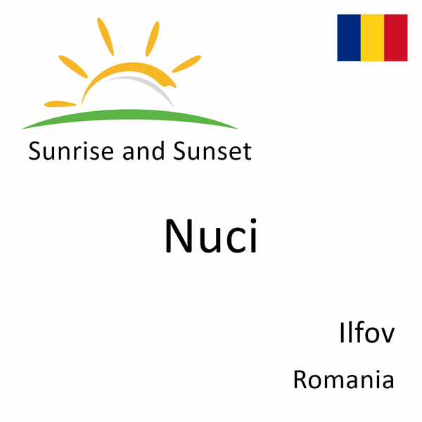 Sunrise and sunset times for Nuci, Ilfov, Romania