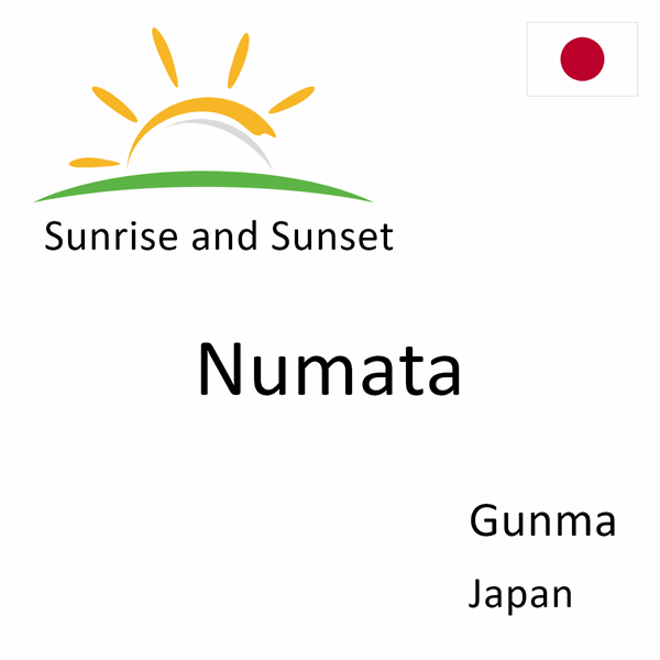 Sunrise and sunset times for Numata, Gunma, Japan