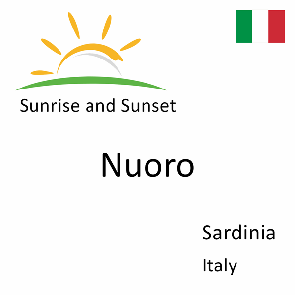 Sunrise and sunset times for Nuoro, Sardinia, Italy