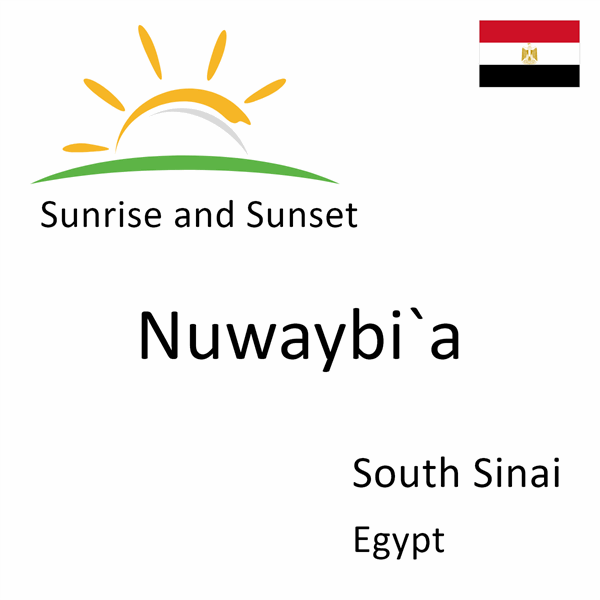 Sunrise and sunset times for Nuwaybi`a, South Sinai, Egypt