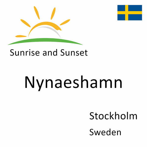 Sunrise and sunset times for Nynaeshamn, Stockholm, Sweden