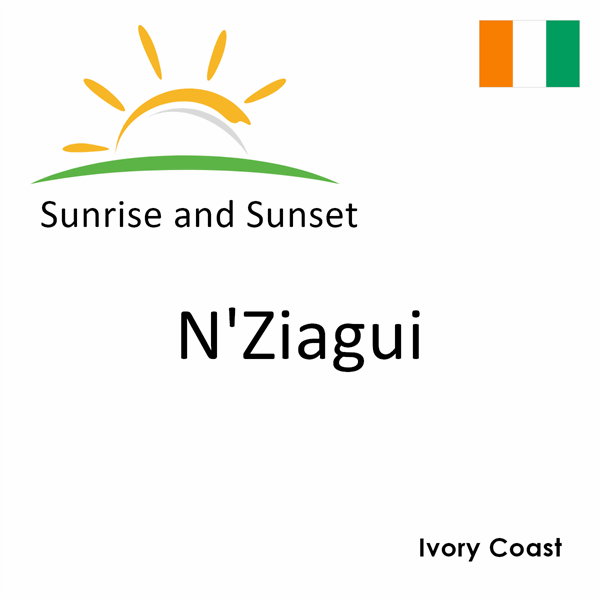 Sunrise and sunset times for N'Ziagui, Ivory Coast