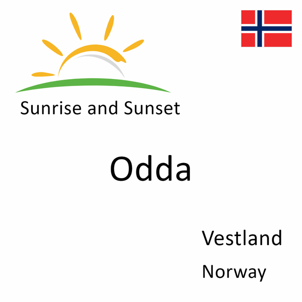 Sunrise and sunset times for Odda, Vestland, Norway