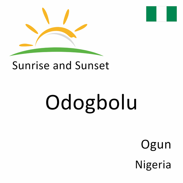 Sunrise and sunset times for Odogbolu, Ogun, Nigeria