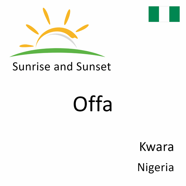 Sunrise and sunset times for Offa, Kwara, Nigeria