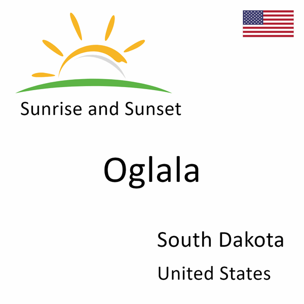 Sunrise and sunset times for Oglala, South Dakota, United States