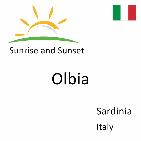 Sunrise and sunset times for Olbia, Sardinia, Italy