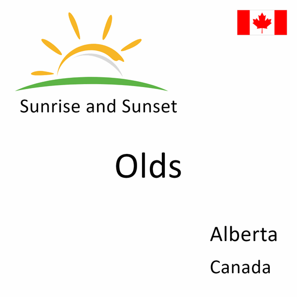 Sunrise and sunset times for Olds, Alberta, Canada