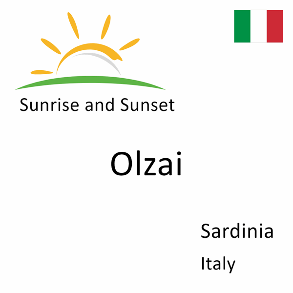 Sunrise and sunset times for Olzai, Sardinia, Italy