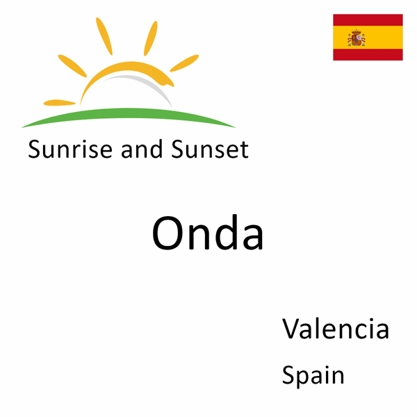 Sunrise and sunset times for Onda, Valencia, Spain