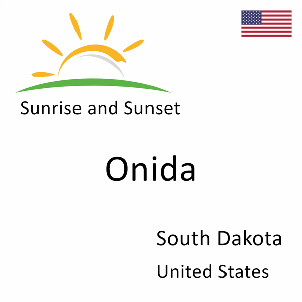 Sunrise and sunset times for Onida, South Dakota, United States