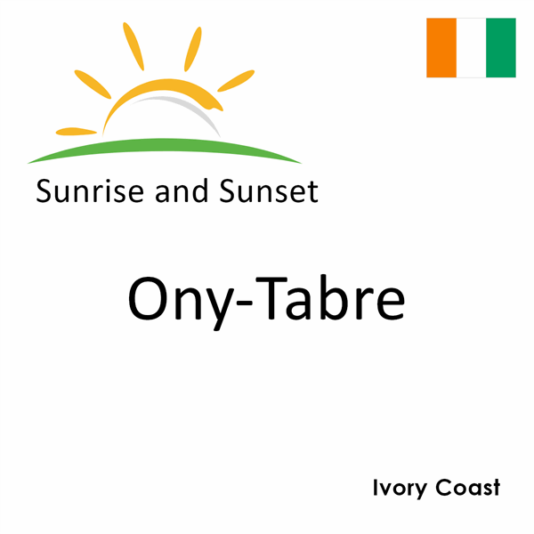 Sunrise and sunset times for Ony-Tabre, Ivory Coast