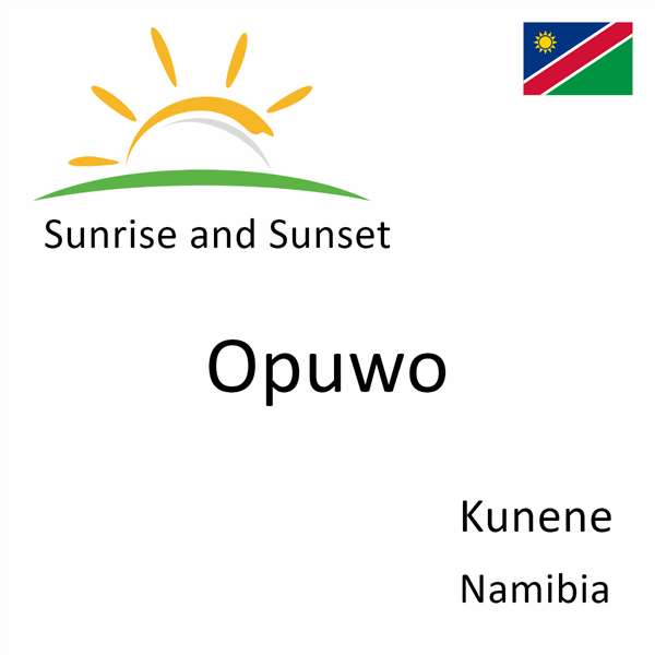 Sunrise and sunset times for Opuwo, Kunene, Namibia