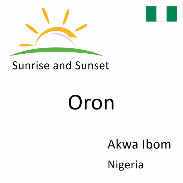 Sunrise and sunset times for Oron, Akwa Ibom, Nigeria
