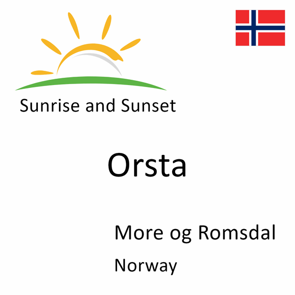 Sunrise and sunset times for Orsta, More og Romsdal, Norway
