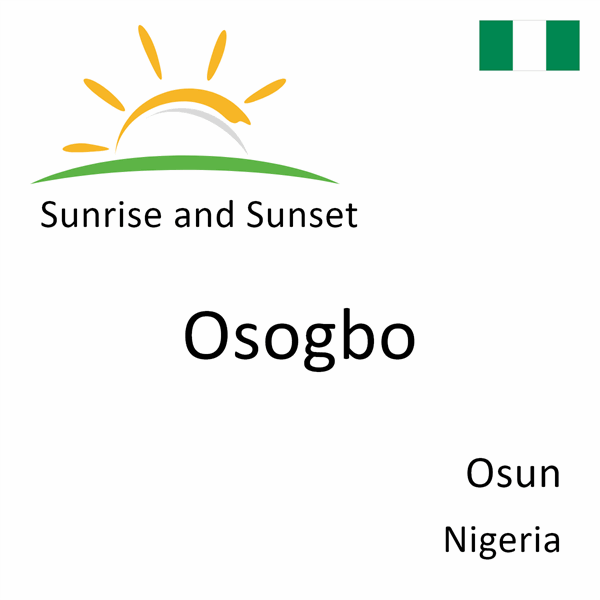 Sunrise and sunset times for Osogbo, Osun, Nigeria
