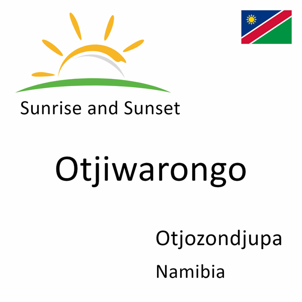 Sunrise and sunset times for Otjiwarongo, Otjozondjupa, Namibia
