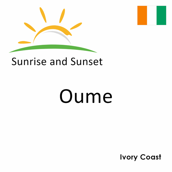 Sunrise and sunset times for Oume, Ivory Coast