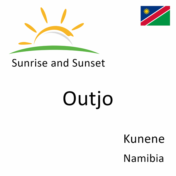 Sunrise and sunset times for Outjo, Kunene, Namibia