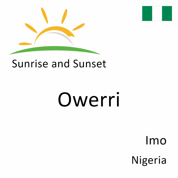 Sunrise and sunset times for Owerri, Imo, Nigeria