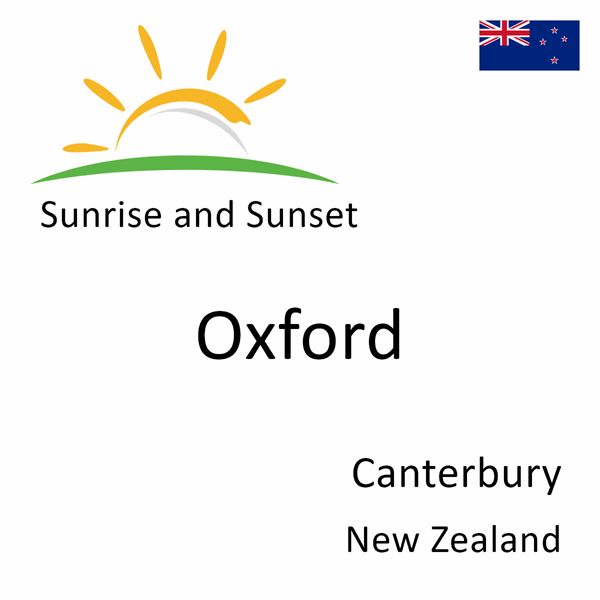 Sunrise and sunset times for Oxford, Canterbury, New Zealand
