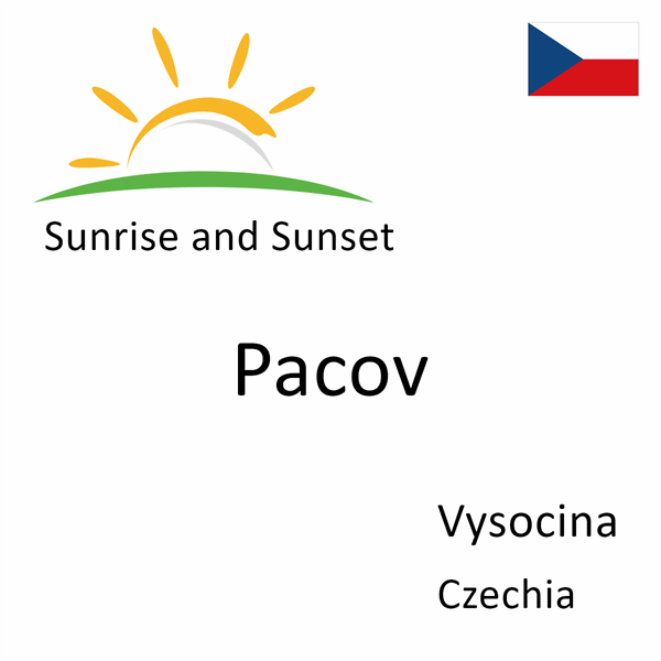 Sunrise and sunset times for Pacov, Vysocina, Czechia