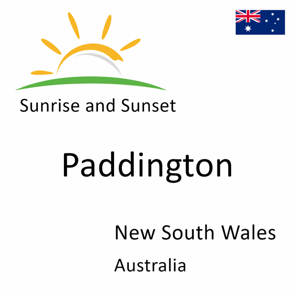 Sunrise and sunset times for Paddington, New South Wales, Australia