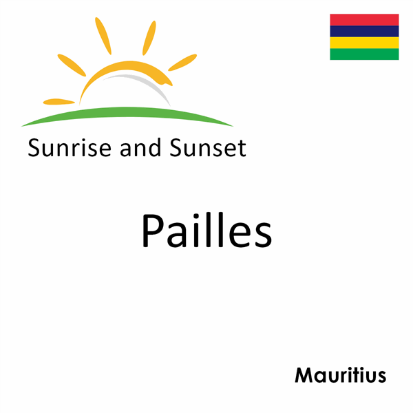 Sunrise and sunset times for Pailles, Mauritius