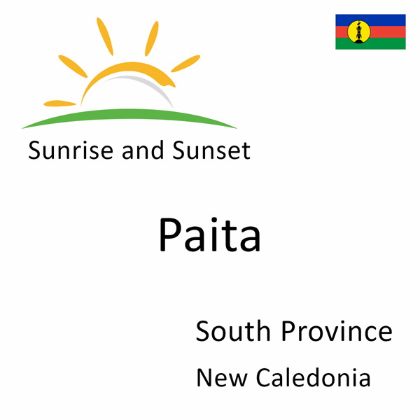 Sunrise and sunset times for Paita, South Province, New Caledonia