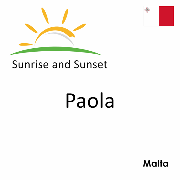 Sunrise and sunset times for Paola, Malta