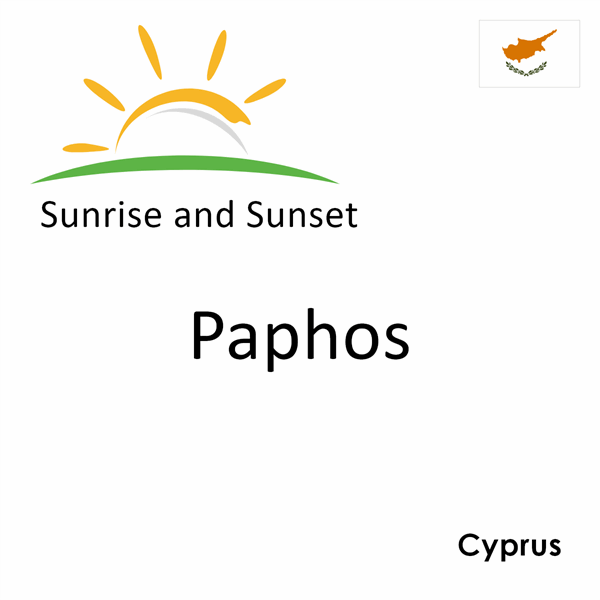 Sunrise and sunset times for Paphos, Cyprus
