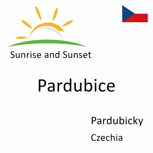 Sunrise and sunset times for Pardubice, Pardubicky, Czechia
