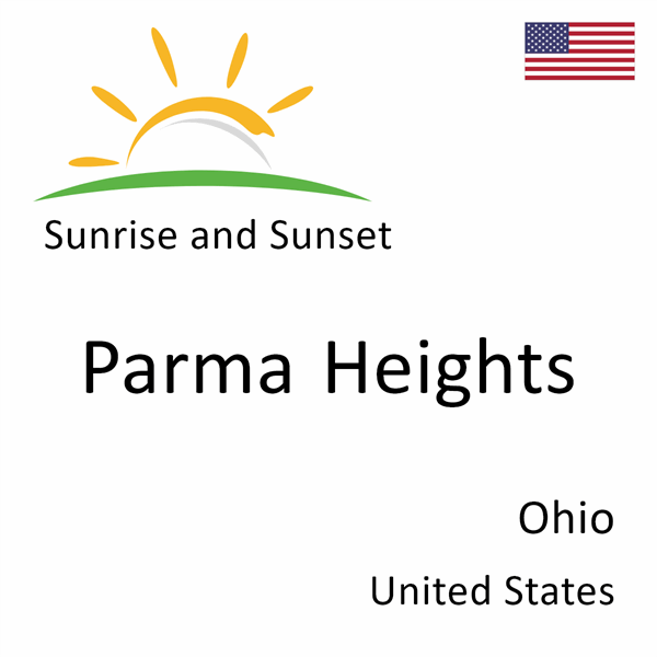 Sunrise and sunset times for Parma Heights, Ohio, United States