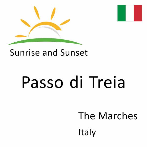 Sunrise and sunset times for Passo di Treia, The Marches, Italy