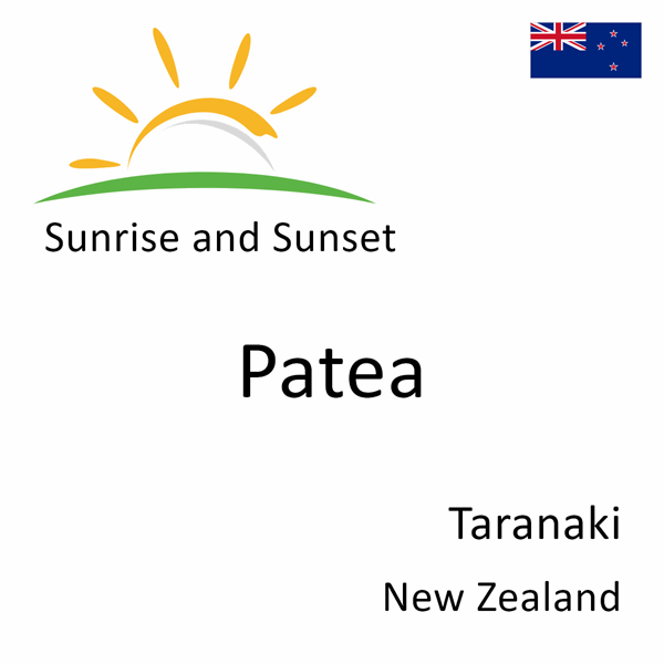 Sunrise and sunset times for Patea, Taranaki, New Zealand