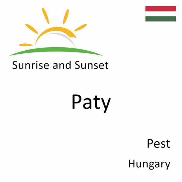 Sunrise and sunset times for Paty, Pest, Hungary