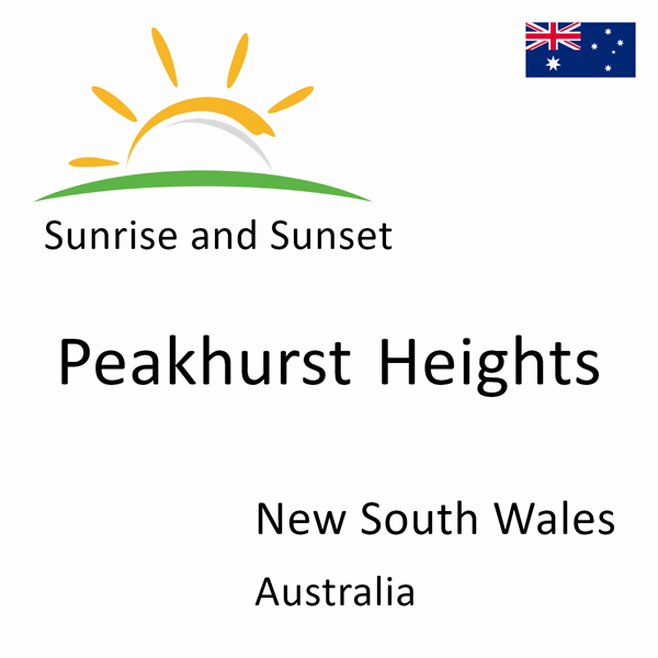 Sunrise and sunset times for Peakhurst Heights, New South Wales, Australia