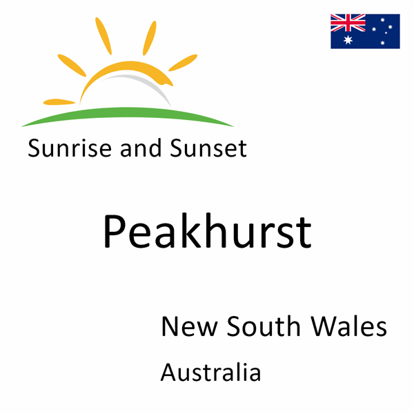 Sunrise and sunset times for Peakhurst, New South Wales, Australia