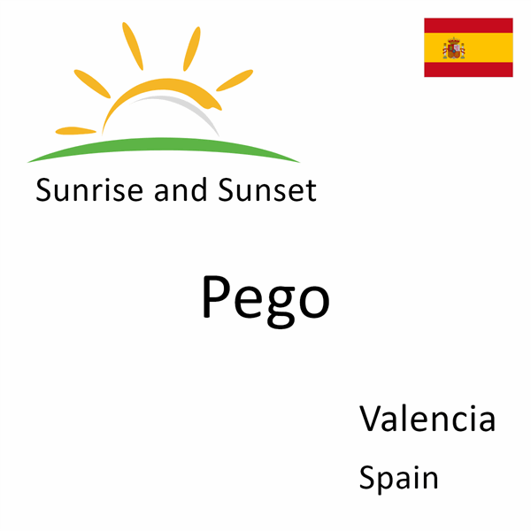 Sunrise and sunset times for Pego, Valencia, Spain