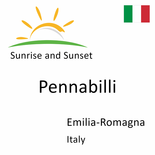 Sunrise and sunset times for Pennabilli, Emilia-Romagna, Italy