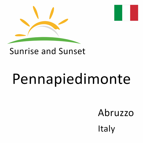 Sunrise and sunset times for Pennapiedimonte, Abruzzo, Italy