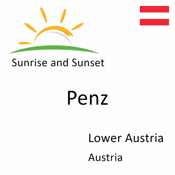 Sunrise and sunset times for Penz, Lower Austria, Austria