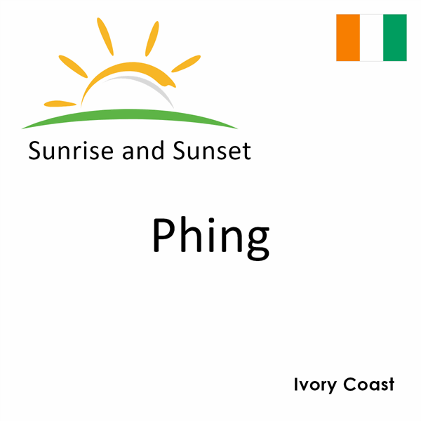 Sunrise and sunset times for Phing, Ivory Coast